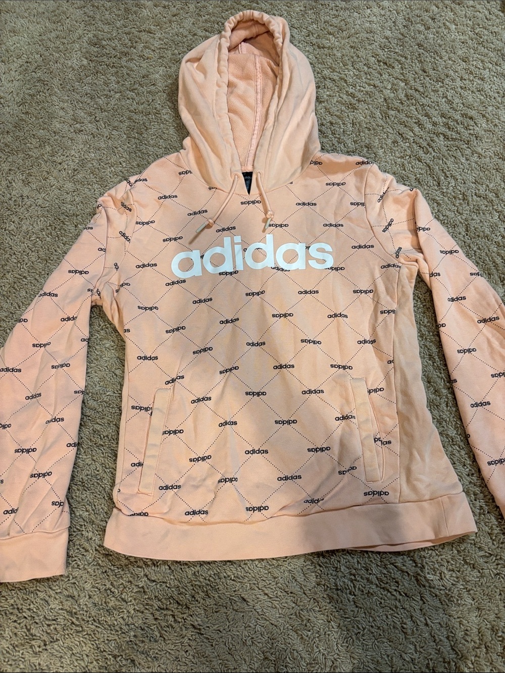 adidas Peach Pink Logo Hoodie
